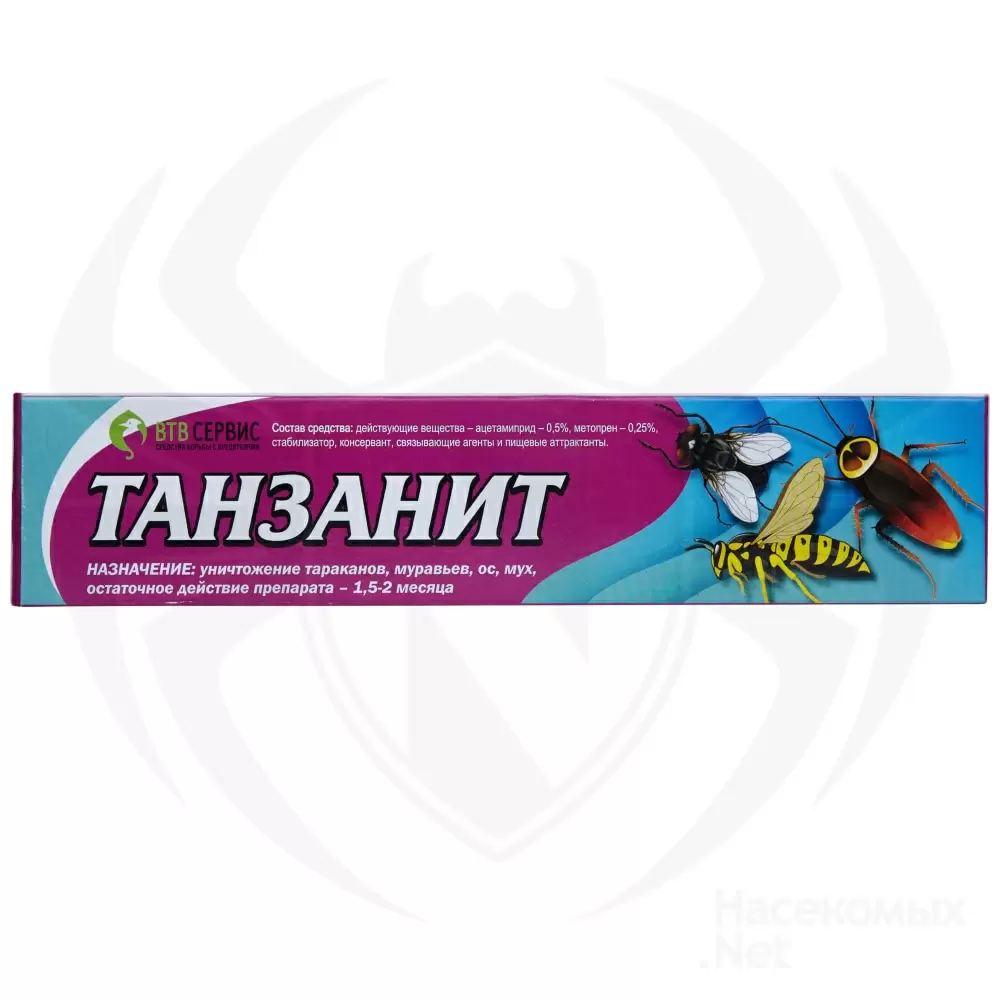 Танзанит гель от тараканов, муравьев, мух и ос, 30 г